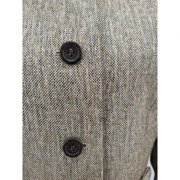 Professional Boss John Meyer Luxury Bronze Tweed Blazer Women 8 Peplum Bows - Picture 6 of 10